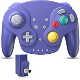 Wireless GameCube Controller for NGC Console, 2.4 GHz Receiver, Indigo | (Built-in Vibration) (Rechargeable) (Analog Triggers / Stick)