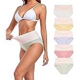 ANLIQI Women's Modal Underwear High Waisted Full Coverage Briefs Soft Stretch Breathable Ladies Hipster Panties Multipack