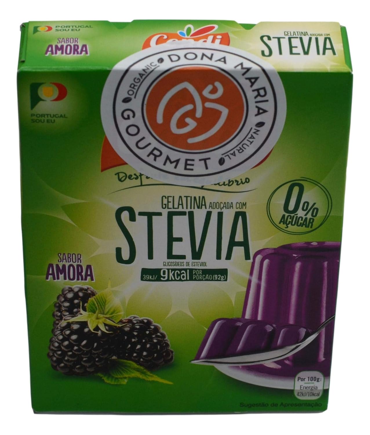 Blackberry Gelatin with Stevia, Zero sugar, All natural vegan dessert 10 servings, Stevia sweetened Gelatin dessert, 0% sugar, non-GMO, Gluten Free, Fat Free, Vegan, Keto Friendly