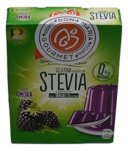 Blackberry Gelatin with Stevia, Zero sugar, All natural vegan dessert 10 servings, Stevia sweetened Gelatin dessert, 0% sugar, non-GMO, Gluten Free, Fat Free, Vegan, Keto Friendly