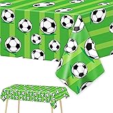 Wiooffen 3 Pcs Soccer Party Tablecloth Soccer Birthday Plastic Tablecloths Disposable World Cup Table Cover Party Decorations Sports Table Cloth Themed Party Supplies Favors, 54 x 108 Inches