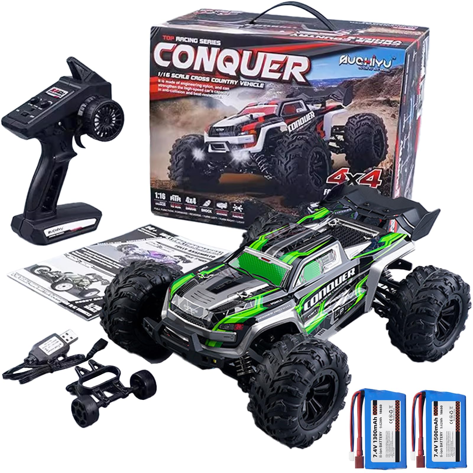Yidedraw 1:16 Scale RC Cars 50 KMH 4WD Remote Control Car High Speed RC Truck for Adults Teens Boys 2.4 GHz All Terrains RC Buggy Off-Road Drift RC Monster Trucks with 2 Batteries 50 Mins Play — image 1