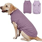 IECOii 2 Pack Fleece Dog Sweaters for Large Dogs - Stretchy & Warm Dogs Fleece Sweater for Labrador Boy Girl, Comfortable & Warm, Machine Washable, Fall & Winter (Size XXXL,Dark Purple & Light Purple)
