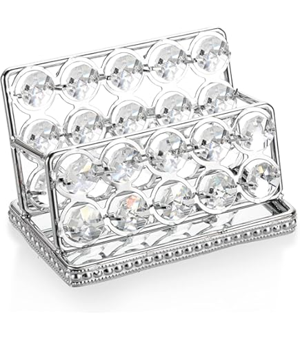 Silver Rhinestone Business Card Holder Sparkly Glitter Women Gifts