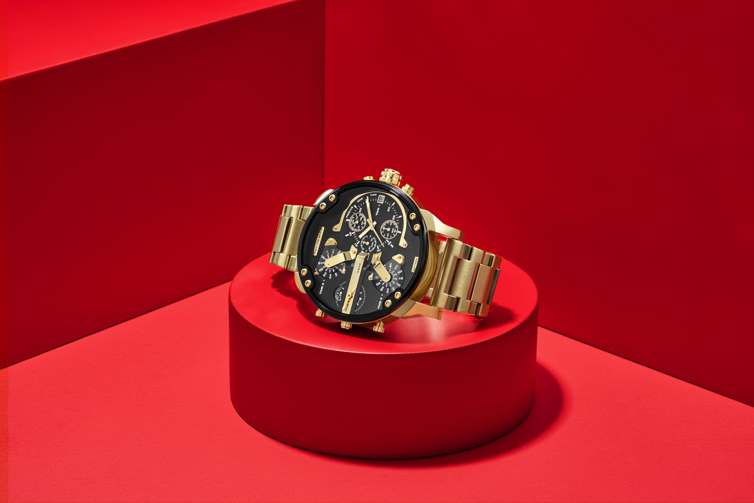 Diesel Mr. Daddy 2.0 Men's Watch with Oversized Chronograph Watch Dial and Stainless Steel, Silicone or Leather Band