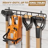 zacurter Garden Tool Storage Rack Wall Mounted 16 Hook 50kg Capacity view 4
