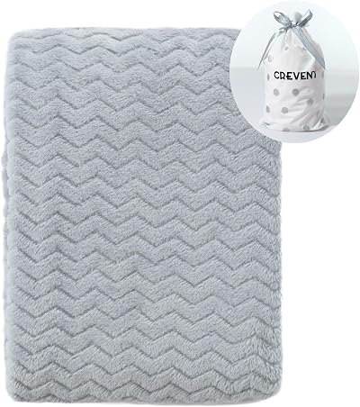 CREVENT Small Fluffy Baby Blanket 75x100cm Grey