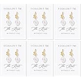 Bridesmaid Proposal Gifts Set Gold Knot Pearl Earrings for Bridesmaids Maid of Honor Matching Bridal Party Jewelry