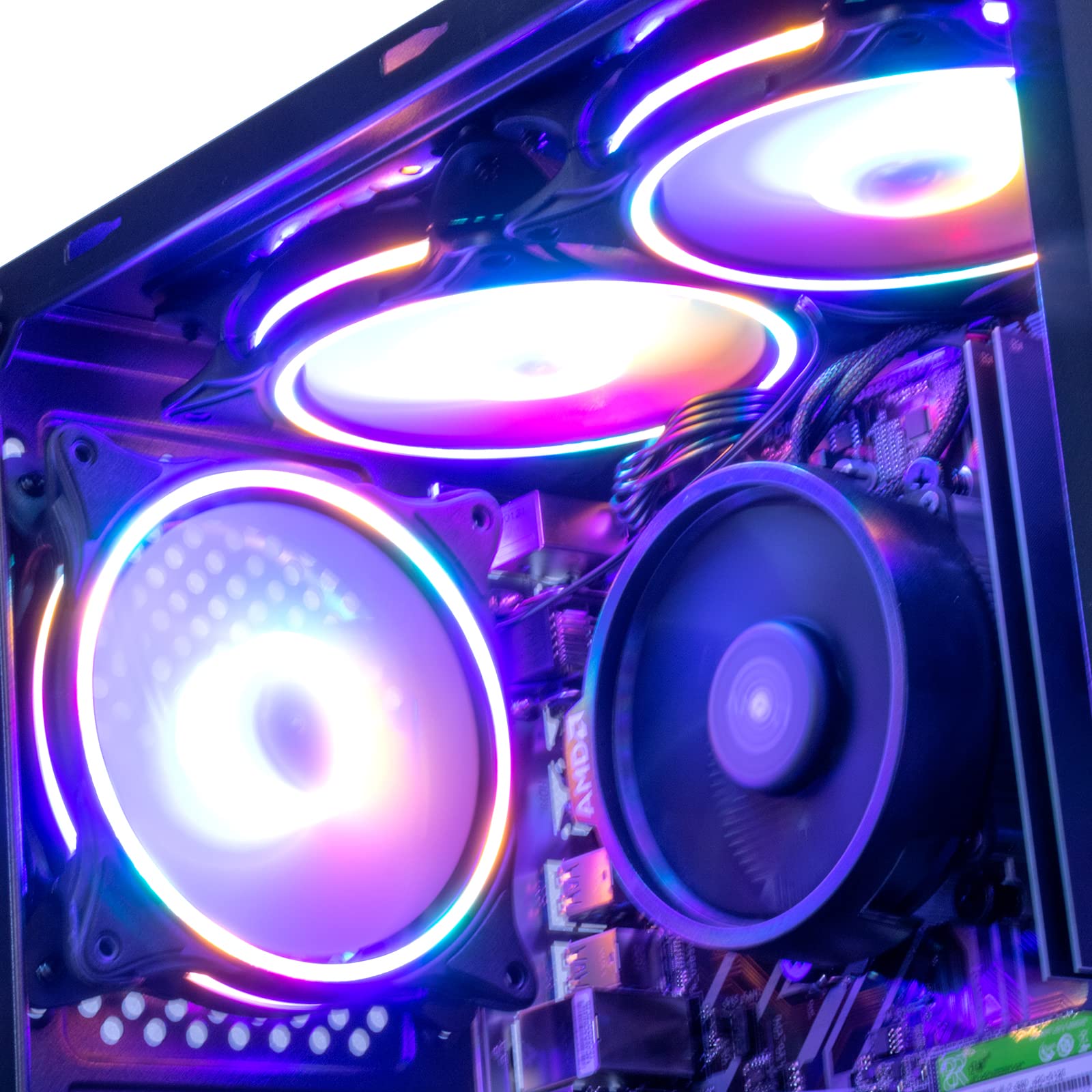 MXZ Gaming Desktop Computer, AMD Ryzen 5 5500, GTX1660S 6GB, 16GB DDR4, NVME 500GB SSD, 6RGB Fans, Win 11 Pro Ready, Gamer Desktop Computer(R5 5500| GTX1660S)