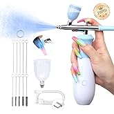 SAVILAND 25 PSI Airbrush for Nails: Rechargeable Nail Airbrush Machine 3 High-Pressure Modes Cordless Airbrush Kit with Compressor 0.3 mm Nano Nozzle Airbrush Paint Airbrush Makeup for Nails Art