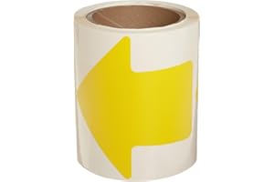 Brady - 121046 Nonabrasive Arrow Shape Floor Marking Tape, 2" Width, Yellow (Pack of 100 per Roll)