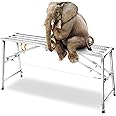 Adjustable Work Platform with 600 lb Duty Rating, Steel Step Ladder, Portable Folding Scaffolding Platform for RV Cleaning High Painting Walls, Drywall, Decorating (140 CM)