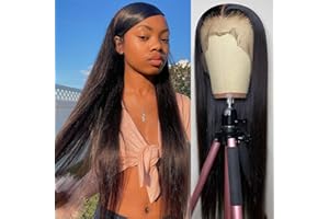 mengkai 28 Inch Straight Lace Front Wigs Human Hair Glueless Lace Front Wigs Human hair Pre Plucked with Baby Hair 13x4 Straight Lace Frontal Wigs Human Hair HD Lace Front wigs Human Hair