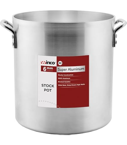 thumbnail image 2 of Winco USA 40 Quart Super Aluminum Sauce Pot - Heavy Duty Commercial Grade Pot For Cooking & Catering 2 of 9