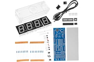 KALLORY Simple Assembly LED Digital Clock DIY Kit with Housing and Electronic Components for Boys and and