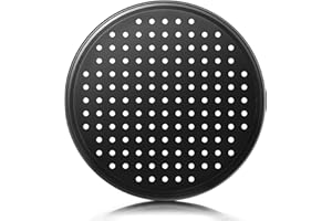CasaCulina 12 Inch Pizza Pan with Holes, Nonstick Pizza Tray for Oven, Round Perforated Carbon Steel Pizza Baking Pans Pizza Bakeware for Home Restaurant Kitchen Baking