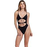 Flirtt Gottex Women’s Black Double Cut Out One-Piece Elegant Swimsuit with U Back and Removable Soft Cups Swim Essential