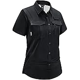 Haimont Women's Sun Protection Fishing Hiking Shirts Button Down Short Sleeve Water Resistant Quick Dry Outdoor