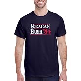 DIRTYRAGZ Men's Reagan - Bush 1984 Presidential Campaign T-Shirt Navy Blue