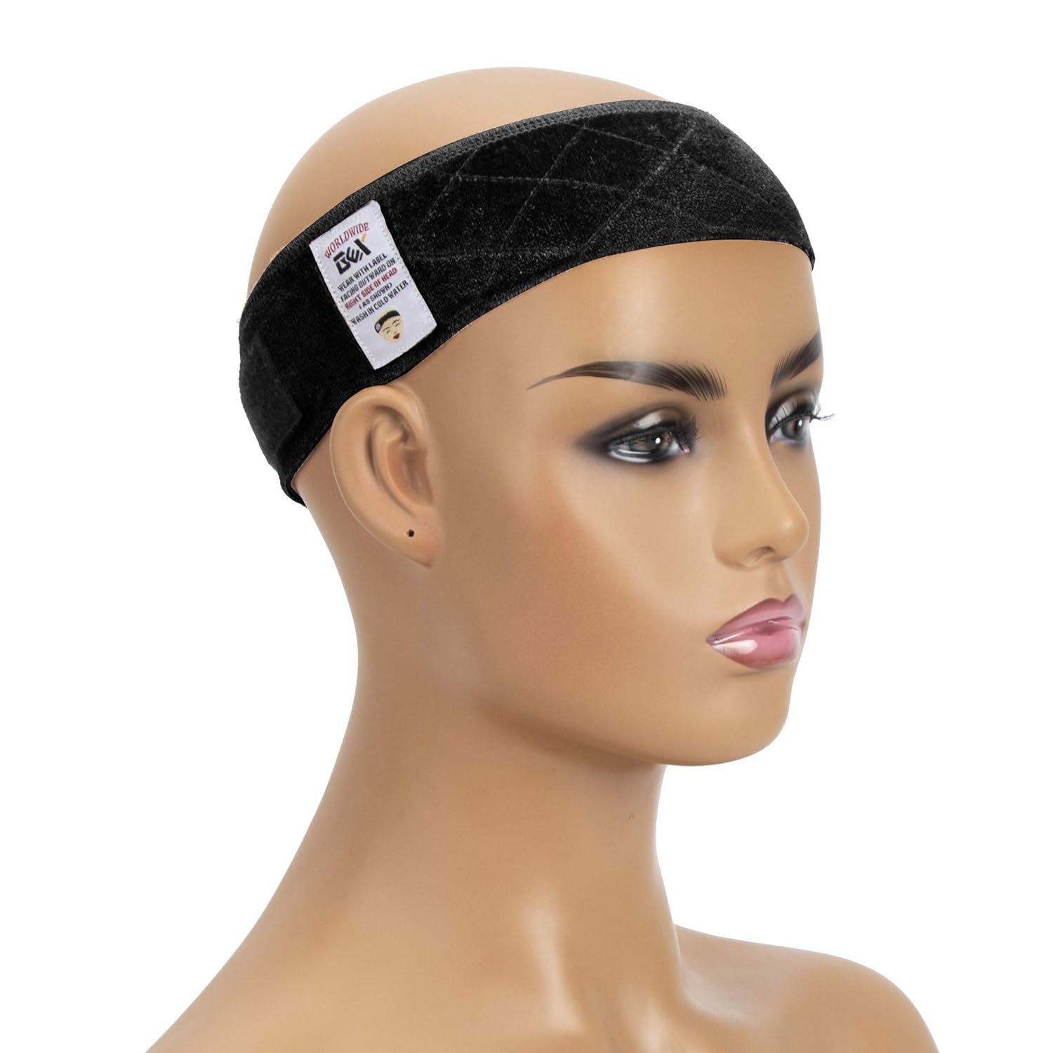 GEX Wig Grip Band Adjustable Wig Comfort Band with Adjustable Hook and Loop Fastener Non Slip Breathable Thin Head Hair Band to Keep Wig Secured and Prevent Headaches (Black)