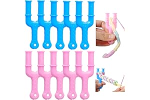 LOGHOHU 10PCS Acrylic Model Y Slingshot Loom Rubber Bands for Bracelets Rubber Band Clips Plastic Jewelry Connectors Rubber Slingshot Knitting for Necklace Bracelet Making Colorful Clasp (Pink, Blue)