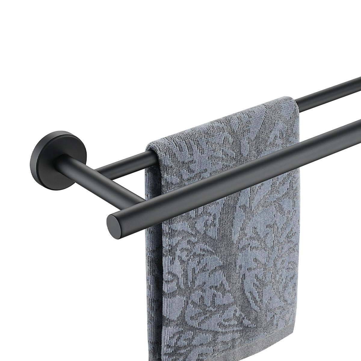 Photo 1 of JQK Black Double Towel Bar, 20.5 Inch 304 Stainless Steel Thicken 0.8mm Towel Rack Bathroom, Towel Holder Matte Black Wall Mount, Useable Length 18 Inch, TB100L18-PB