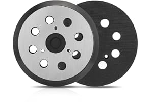 Gnellkoor 2 Pack 5" 8 Hole Hook & Loop Orbital Sander Metal Pads Compatible with Makita Orbital Sander BO5010 BO5030K BO5031K BO5041K Replacement Parts #743081-8/743051-7 (3 Screw Holes Sander Pads)