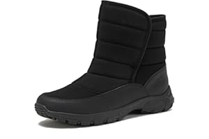 Lands' End Expedition Quilted Slip On Mens Snow Boots Insulated Winter Boots for Men Waterproof with Hook & Loop Closure, Medium or Wide Width Winter Shoes Size 8 to 13