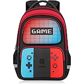 TILYTADLY School Backpack for Boys - HFHTDC Gamer Boys Backpack for Kids Children Teens Elementary Middle School - Students Bookbag Ages 6-18,17″ Video Game Bookbag Travel Back Pack