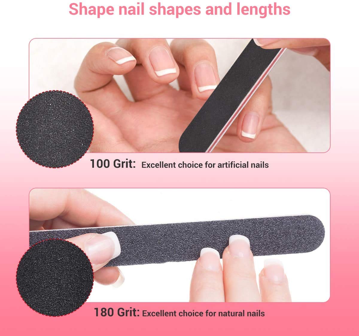 AIRSEE 14 Professional Nail Files and Buffers - Manicure Tools Kit Rectangular Nail Art Care Buffer Block Emery Boards Shine Kit for Natural, Gel, Acrylic Nails Nail Filer for Salon and Home Use : Beauty