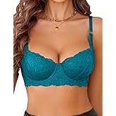 Avidlove Women's Lace Underwire Bra Sexy Mesh Balconette Unlined Everyday Bra Lingerie