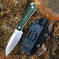 Watchman W206 EDC Fixed Blade Knife 14C28N Blade Steel Micarta Handle with Kydex Sheaths for Outdoor Activities Camping (Navy)