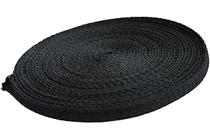 ANROX SUPPLY CO. Anrox Supply Co 1/2" Cotton Flat Cord Drawstring Drawcord Handles Lace Trim Heavy Duty (10 Yards, Black)