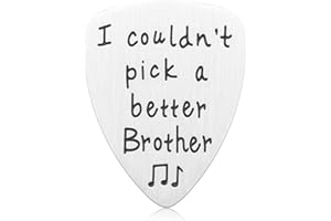 IJUQI Birthday Gifts for Brother - Stainless Steel I Couldn't Pick A Better Brother Guitar Pick Jewelry, Unique Birthday Gift for Musician Brother