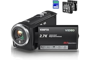 2.7K QHD Video Camera Camcorder 50MP YouTube Vlogging Camera 16X Digital Zoom Camcorders with Webcam 270 Degree Rotation Scre