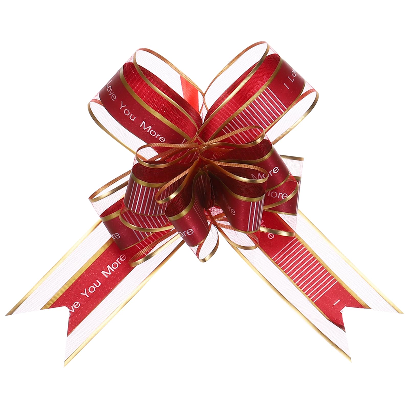 Uxcell 20pcs 9 Inch Extra Large Pull Bow Love You Gift Wrapping Bows Ribbon Organza Burgundy Red for Wedding Baskets Presents Christmas Party