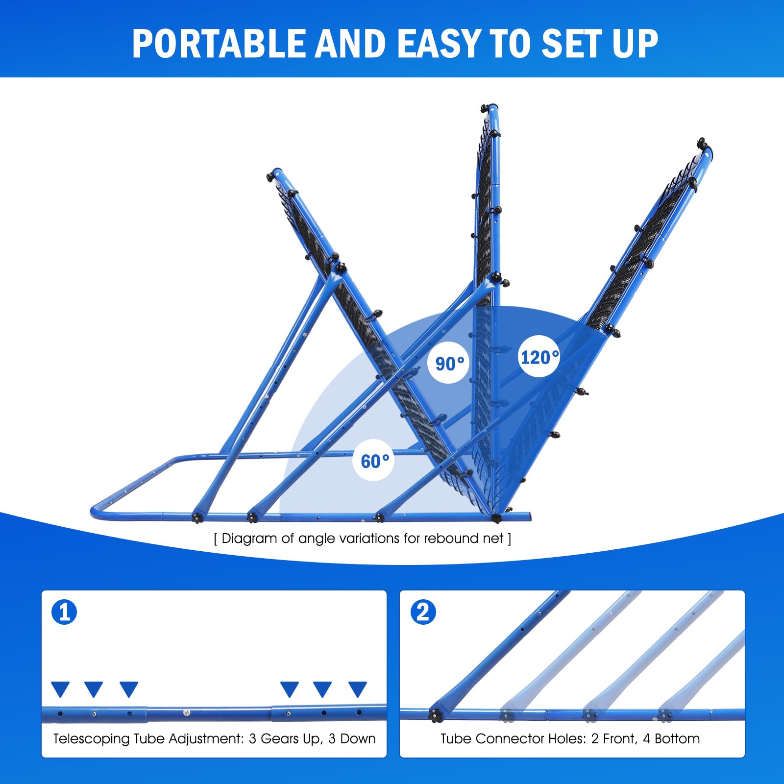 4.8x3.7FT Soccer Rebounder Net, Quick-Switch Angle Soccer Training for Control, Passing Practice, Easy Setup Rebounder Gifts & Equipment for Kids,Teens & Adults