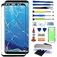 Original Samsung Galaxy S8 Plus Front Glass Repair Kit Screen Replacement Outer Glass Screen incl Waterpoof Frame Adhesive,Repair Glue and Lamp Tool Kit(No Digitizer,No LCD) 6.2 inch