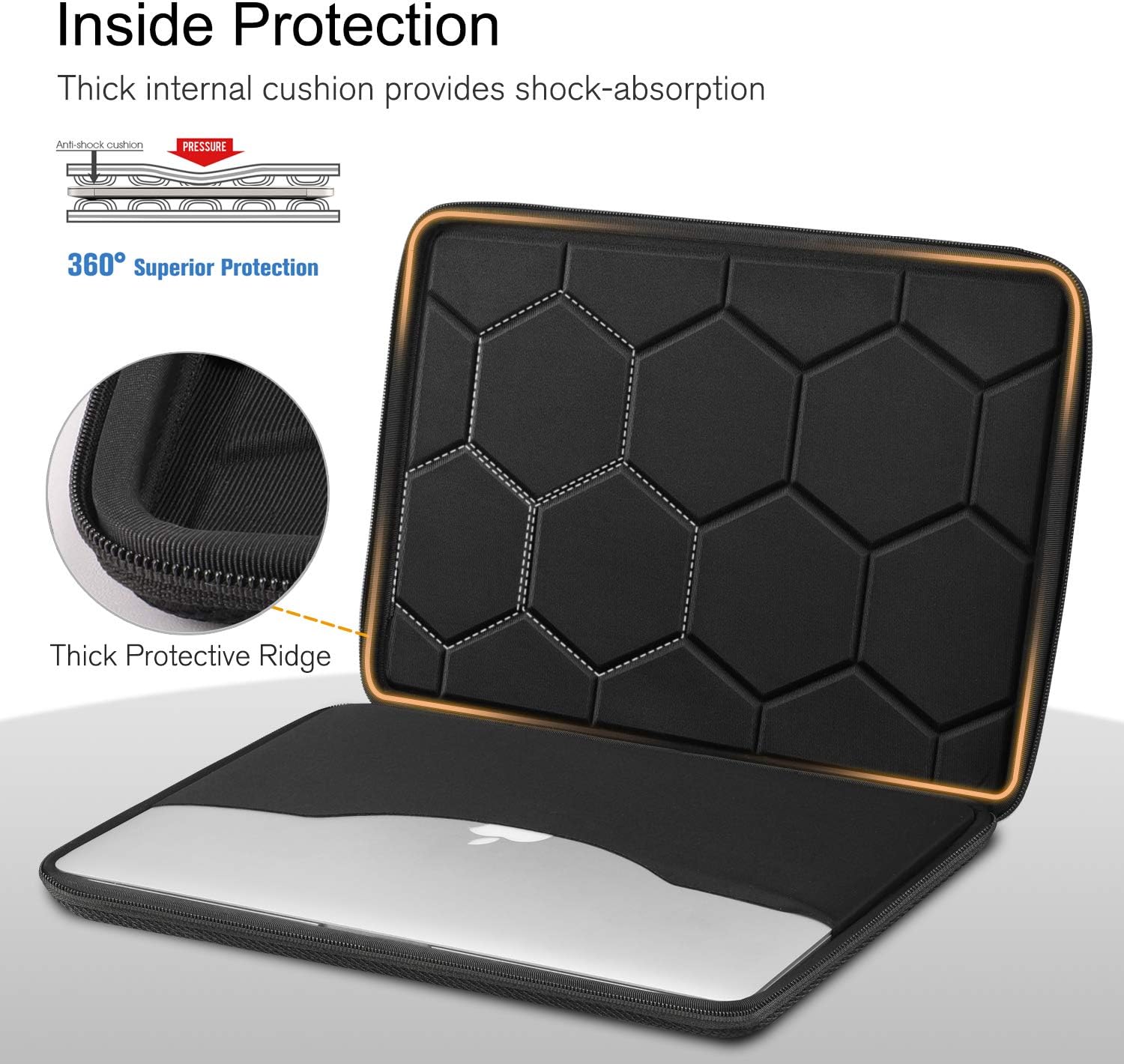 FINPAC Hard Shell Laptop Sleeve Case for MacBook Neo A18 Pro, MacBook Air 13 (2026-2018) M5/M4/M3/M2 Model - Image 5