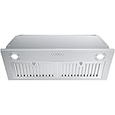 FIREGAS Range Hood Insert 30 inch, Built-in Kitchen Hood with 600 CFM, Ducted/Ductless Convertible Kitchen Vent Hood, Stainle