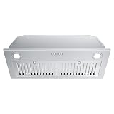 FIREGAS Range Hood Insert 30 inch, Built-in Kitchen Hood with 600 CFM, Ducted/Ductless Convertible Kitchen Vent Hood, Stainless Steel Stove Hood with Push Button, Baffle Filters and Charcoal Filters