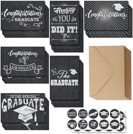 Supla 48 Set Di Biglietti Di Congratulazioni Per Laurea Biglietti Di Congratulazioni Biglietti Di Congratulazioni Biglietti Di Auguri Con Buste Adesivi Per Universita Laurea Amazon It Cancelleria E Prodotti Per Ufficio