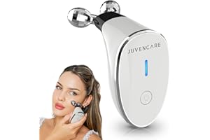 JUVENCARE Microcurrent Facial Device - 6 in 1 Advanced Face Microcurrent Device - Rejuvenating Facial Microcurrent Device Anti-Aging Microcurrent Facial Devices Boost Skin Care Products Absorption (White Cream)