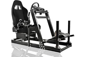 Marada Aluminum Profile Racing Simulator Cockpit with Seat, Unlimited Adjustment, Fit for Thrustmaster/Fanatec/Moza/Logitech G29 GPro,Sim Frame 8040, Not Include Steering Wheel,Pedals,Handbrake