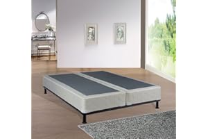 Continental Sleep, 8-Inch Sturdy Box Spring for Mattress Support-Durable and Fully Assembled, Natural Wood Foundation for Full, White