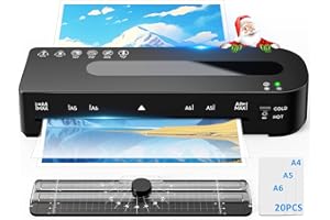 MAXDONE Laminator Machine, A4 Laminators Hot & Cold with 20 Laminating Sheets and Trimmer, 9 Inch Laminating Machine for Office, School, Business and Home