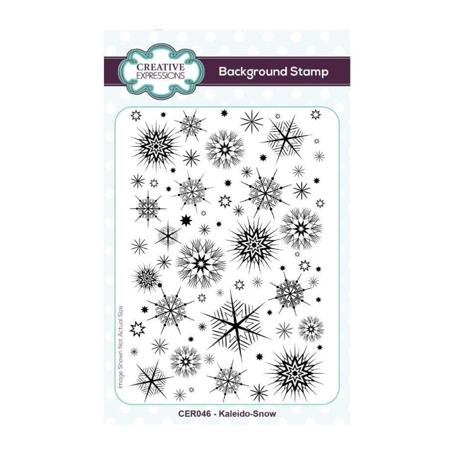 Creative Expressions Pre Cut Rubber Stamp-Kaleido-Snow, Grey, 4 x 6 inches