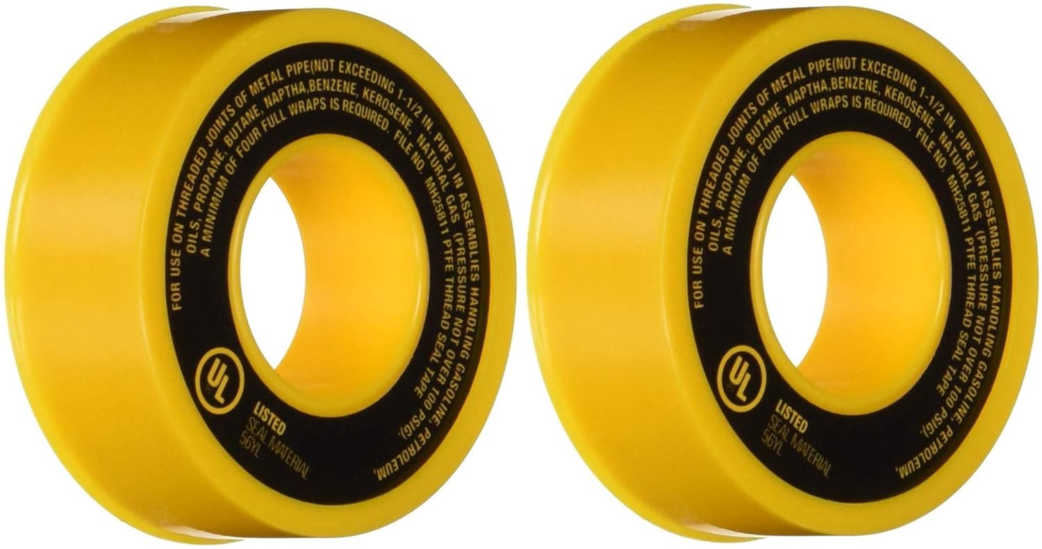 2 Gasoila Yellow High Density PTFE Gas Line Thread Sealant Seal Tape