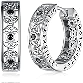 Viking Earrings Men 925 Sterling Silver Mens Hoop Earrings Celtic Huggie Hoop Earrings Punk Viking Jewelry Gifts for Men