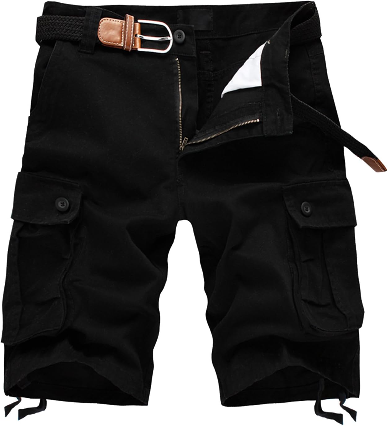 Meerway Men’s Cargo Shorts Bermuda Work Combat Pants Casual Sommer Multi-Pocket Without Belt